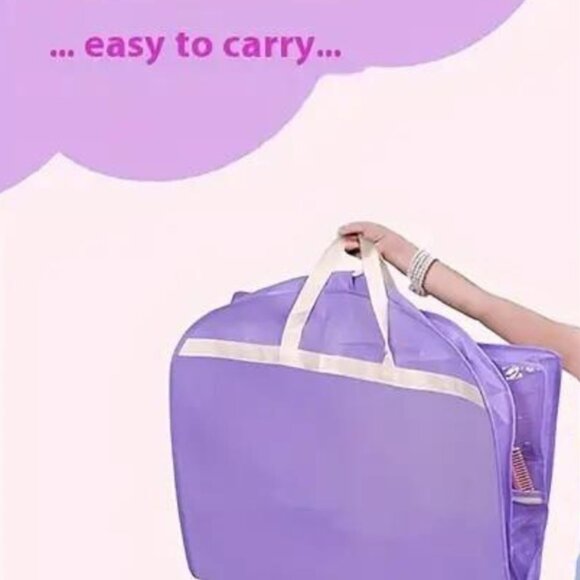 Purple Garment Bag with Pockets - Dance, Costume, Travel Organizer - Picture 3 of 3